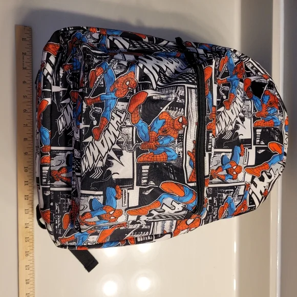 Spiderman Marvel Comic Graphic Print Backpack With Padded Adjustable Straps - Picture 8 of 16